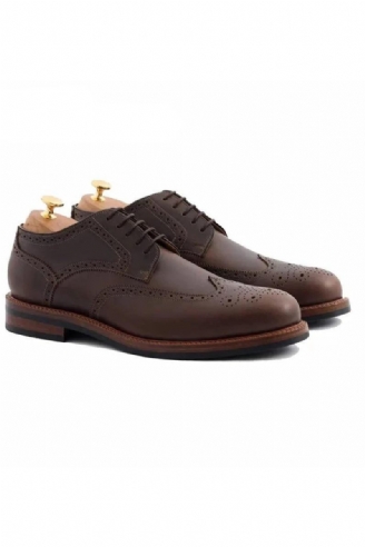 Derby-brogue-stil Formelle Partyschuhe Original-business-designer Echtes Leder Beste Handgefertigte Schuhe Für Männer