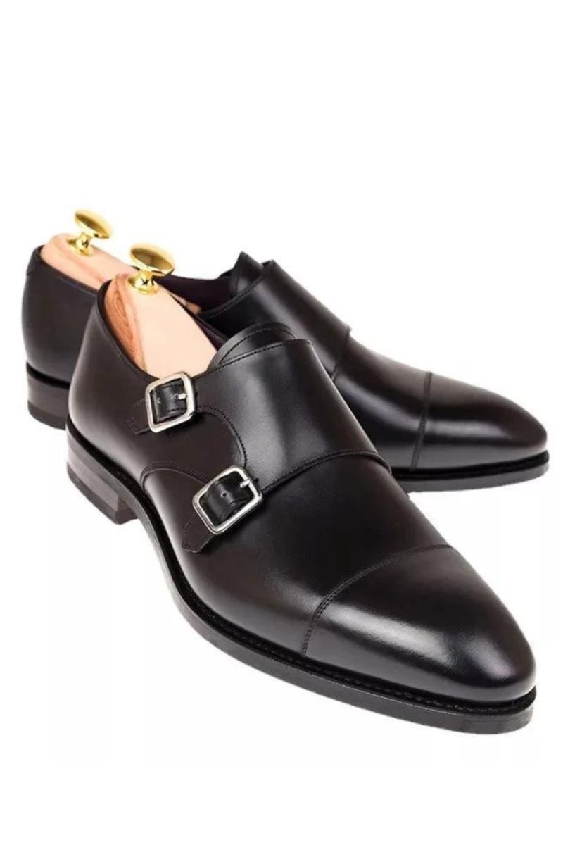 Doppel-monk-strap-herrenschuhe Echtes Leder Handgefertigte Designer-businessschuhe Für Männer Original