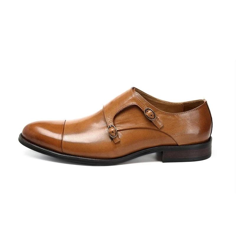 Doppelte Monk-straps Herrenschuhe Formelle Hochzeitsschuhe Aus Echtem Leder Originale Business-designerschuhe Für Herren - Schwarz