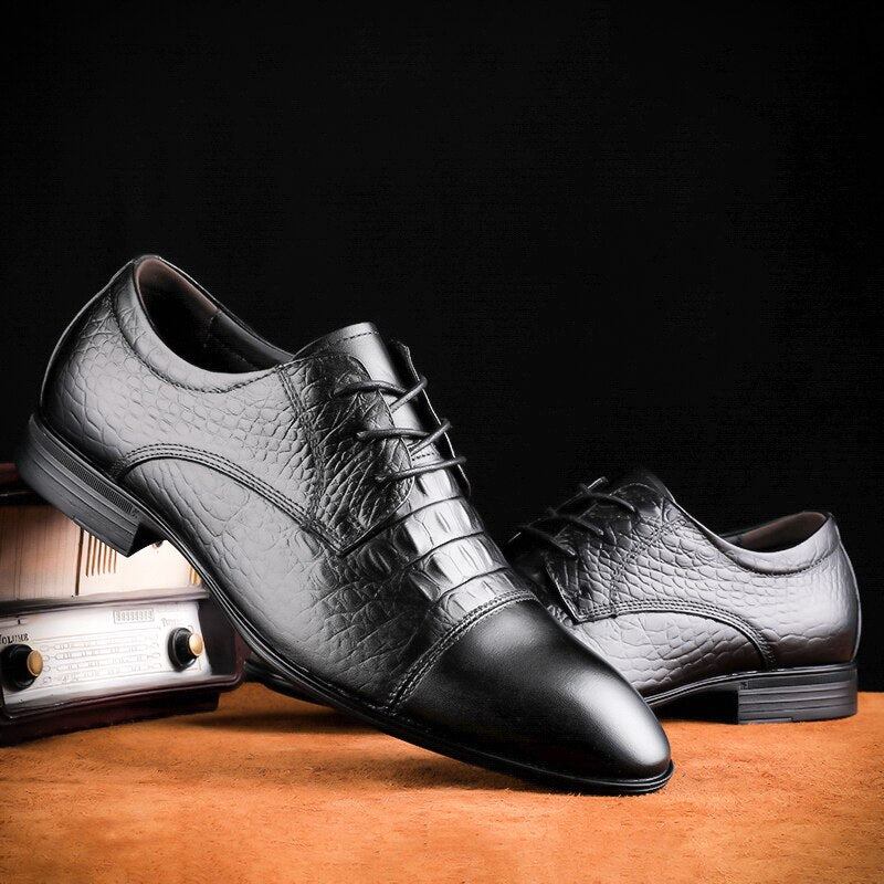 Freizeitschuhe Aus Echtem Leder Für Herren Formelle Business-schuhe Luxus-designer-schuhe - Schwarz 1