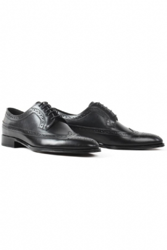 Handgefertigte Blake Schuhe Herren Schwarz Full Brogue Schuh Hochzeit Büro Formelle