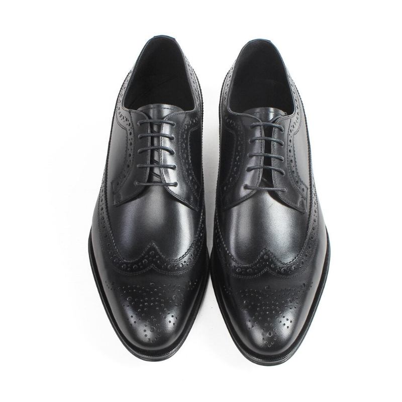 Handgefertigte Blake Schuhe Herren Schwarz Full Brogue Schuh Hochzeit Büro Formelle - Schwarz