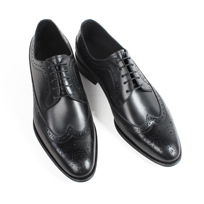 Handgefertigte Blake Schuhe Herren Schwarz Full Brogue Schuh Hochzeit Büro Formelle - Schwarz