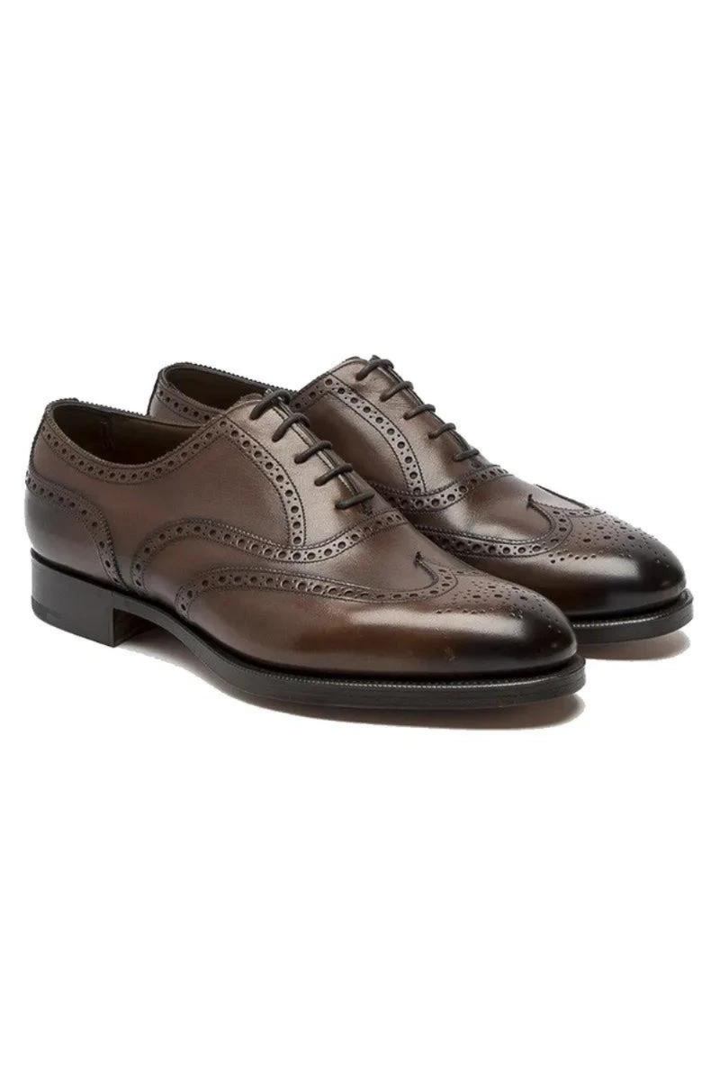 Hochzeitskleid Im Oxford-brogue-stil Formelle Beste Schuhe Fürs Büro Bräutigam Handgefertigte Business-designer-herrenschuhe