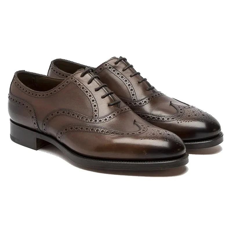 Hochzeitskleid Im Oxford-brogue-stil Formelle Beste Schuhe Fürs Büro Bräutigam Handgefertigte Business-designer-herrenschuhe - Braun