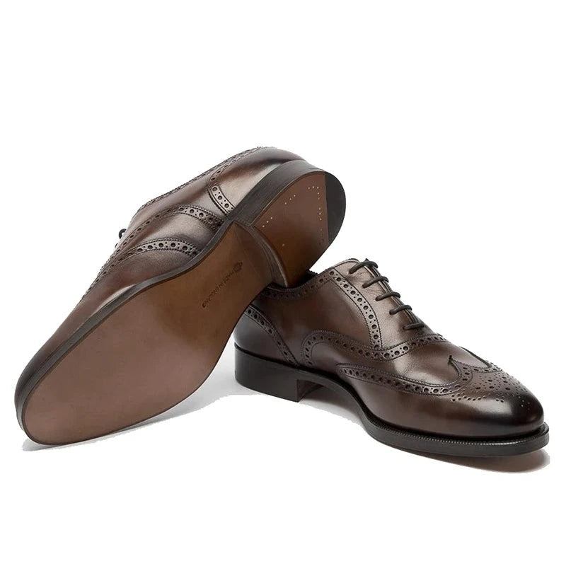 Hochzeitskleid Im Oxford-brogue-stil Formelle Beste Schuhe Fürs Büro Bräutigam Handgefertigte Business-designer-herrenschuhe - Braun