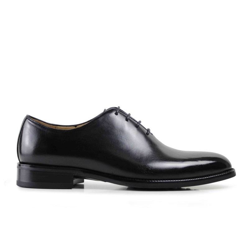 Klassischer Schwarzer Herren Echtlederschuh Formelle Arbeit Business Büro Original Designer Abendschuh Oxford Schuhe - Schwarz