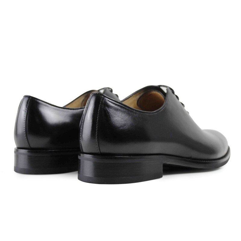 Klassischer Schwarzer Herren Echtlederschuh Formelle Arbeit Business Büro Original Designer Abendschuh Oxford Schuhe - Schwarz