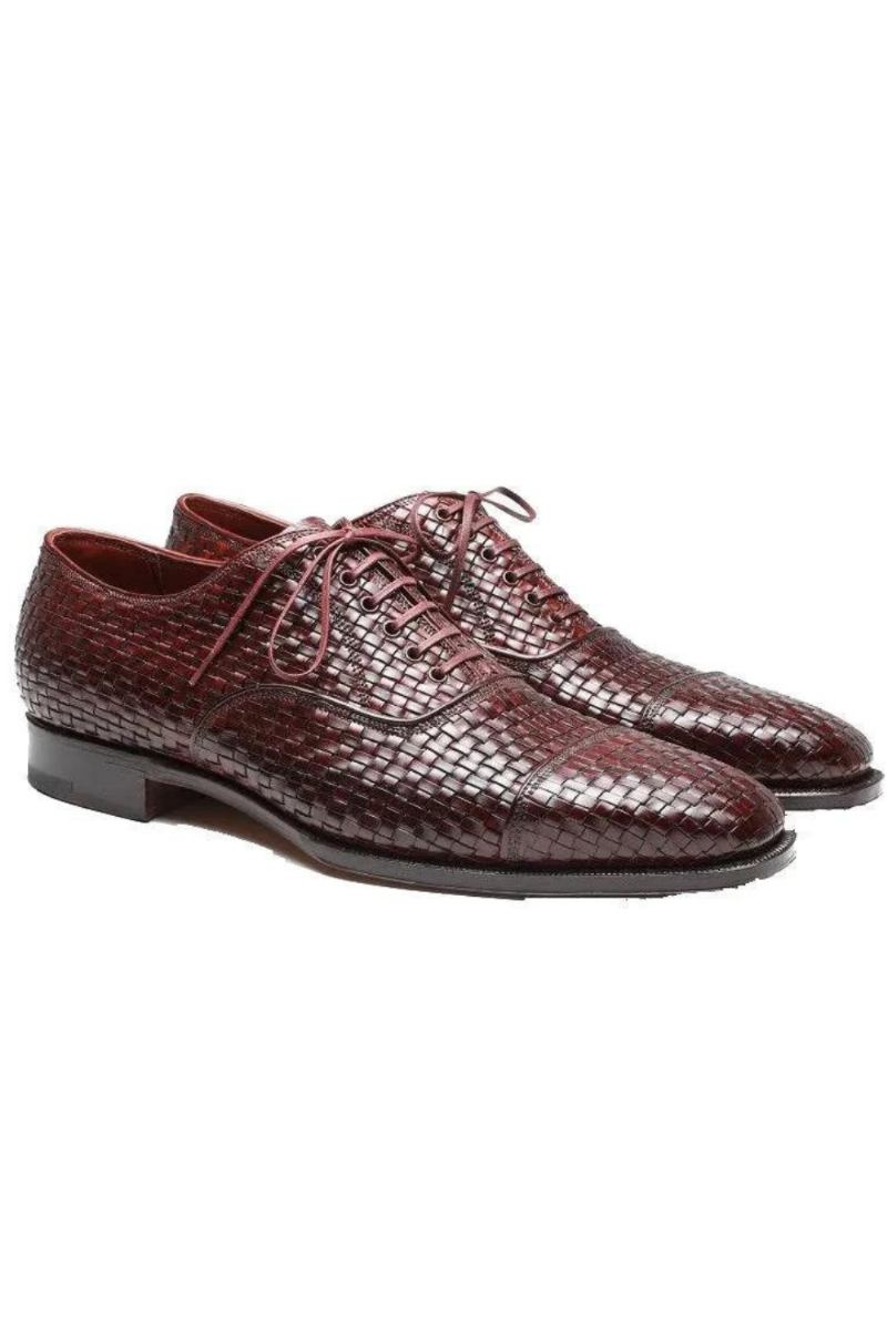 Luxus-oxford-herrenschuhe Hochzeitsschuhe Trauzeugenschuhe Designerschuhe Aus Gewebtem Leder Original