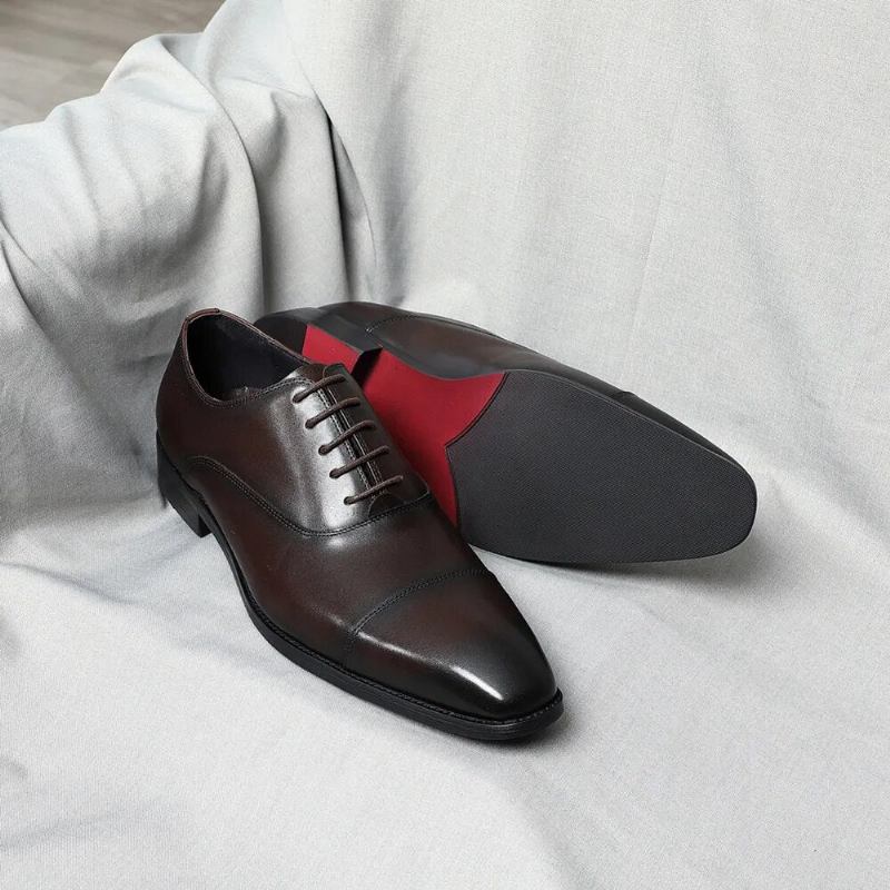 Luxus-oxford-schuhe Aus Italien Hochwertig Elegant Natürlich Für Herren Formelle Business-schuhe In Fester Farbe - Schwarz