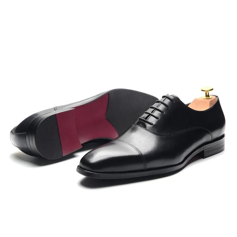 Luxus-oxford-schuhe Aus Italien Hochwertig Elegant Natürlich Für Herren Formelle Business-schuhe In Fester Farbe - Schwarz