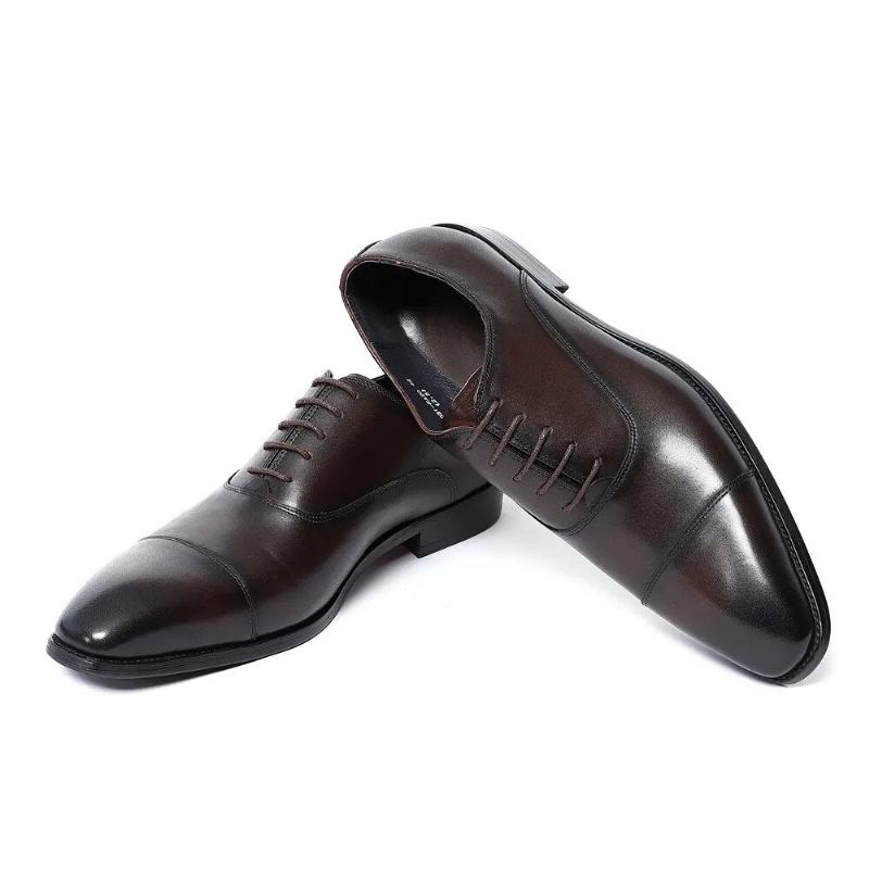 Luxus-oxford-schuhe Aus Italien Hochwertig Elegant Natürlich Für Herren Formelle Business-schuhe In Fester Farbe - Schwarz