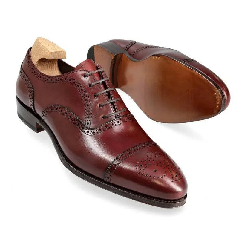 Oxford Brogue Herren-businessschuhe Solide Büroschuhe Designerschuhe Für Trauzeugen Handgefertigt Echtes Leder Herrenschuhe - Camel