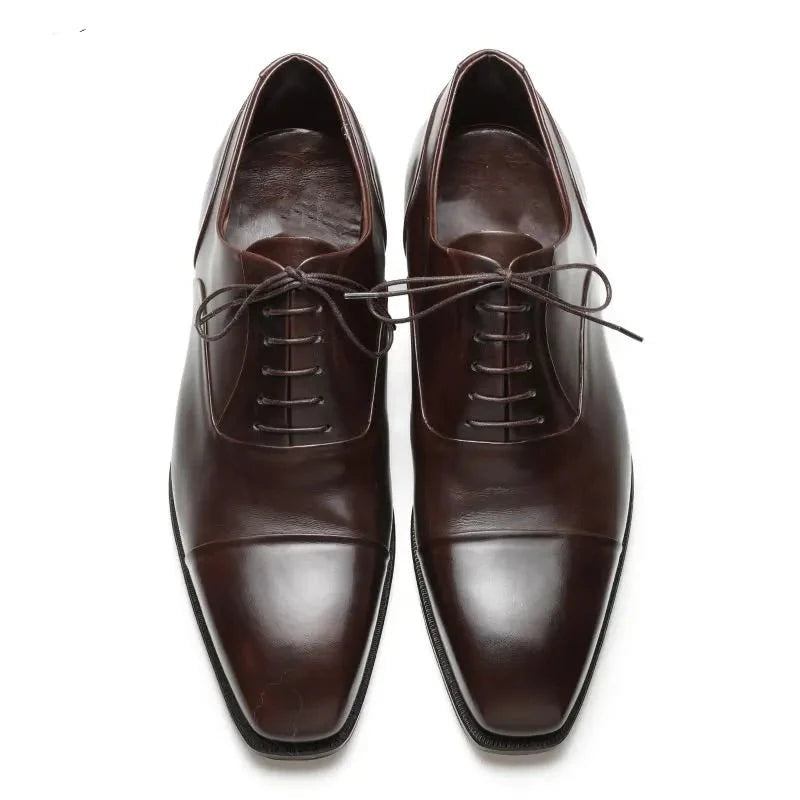 Oxford Elegante Herrenschuhe Handgefertigt Formelle Büroschuhe Für Herren Business-designerschuhe Aus Echtem Leder - Schwarz