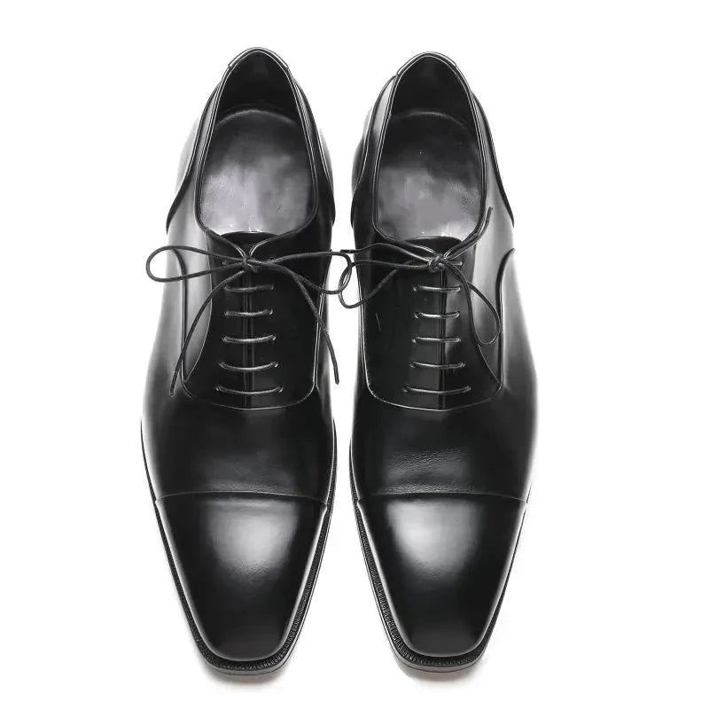 Oxford Elegante Herrenschuhe Handgefertigt Formelle Büroschuhe Für Herren Business-designerschuhe Aus Echtem Leder - Schwarz