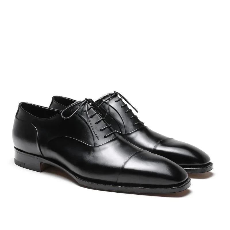 Oxford Elegante Herrenschuhe Handgefertigt Formelle Büroschuhe Für Herren Business-designerschuhe Aus Echtem Leder - Schwarz