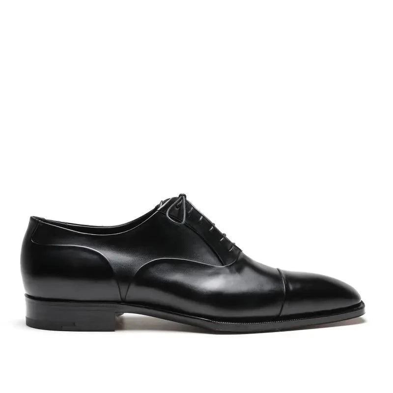 Oxford Elegante Herrenschuhe Handgefertigt Formelle Büroschuhe Für Herren Business-designerschuhe Aus Echtem Leder - Schwarz