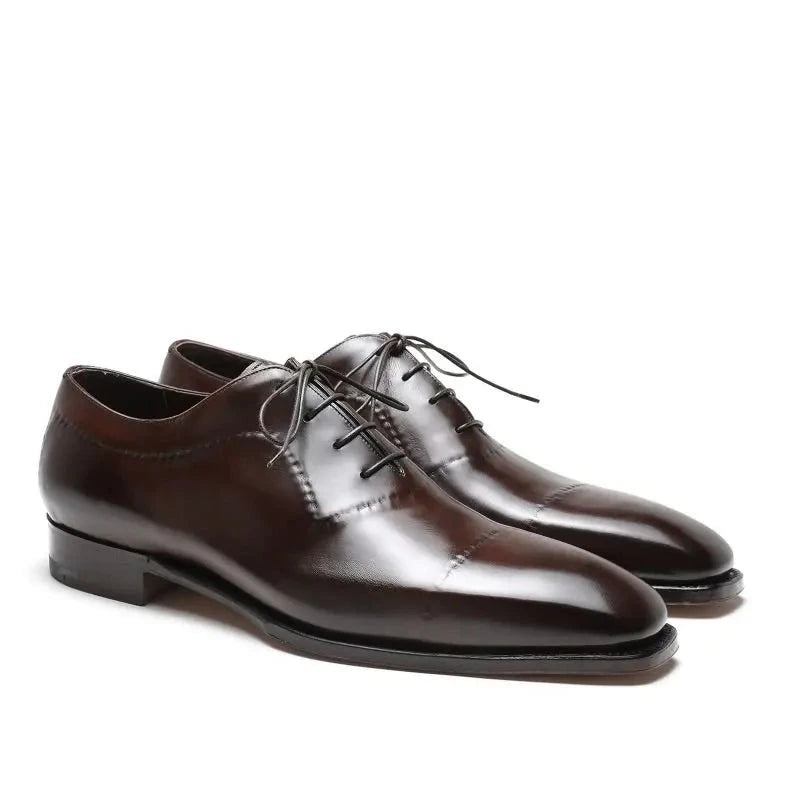 Oxford-herrenschuhe Formelle Hochzeit Beste Schuhe Business Handgefertigt Echtes Leder Büro-designer-herrenschuhe - Schwarz