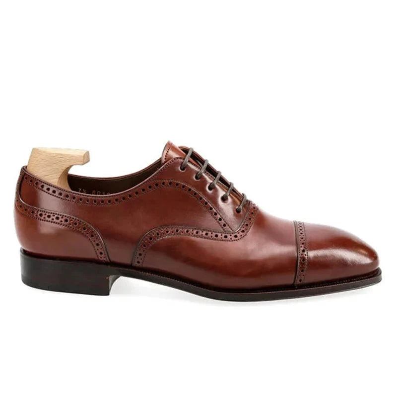 Oxford-herrenschuhe Hochzeitskleid Formelles Echtes Leder Büroschuh Original-designer-business-trauzeugenschuhe - Braun