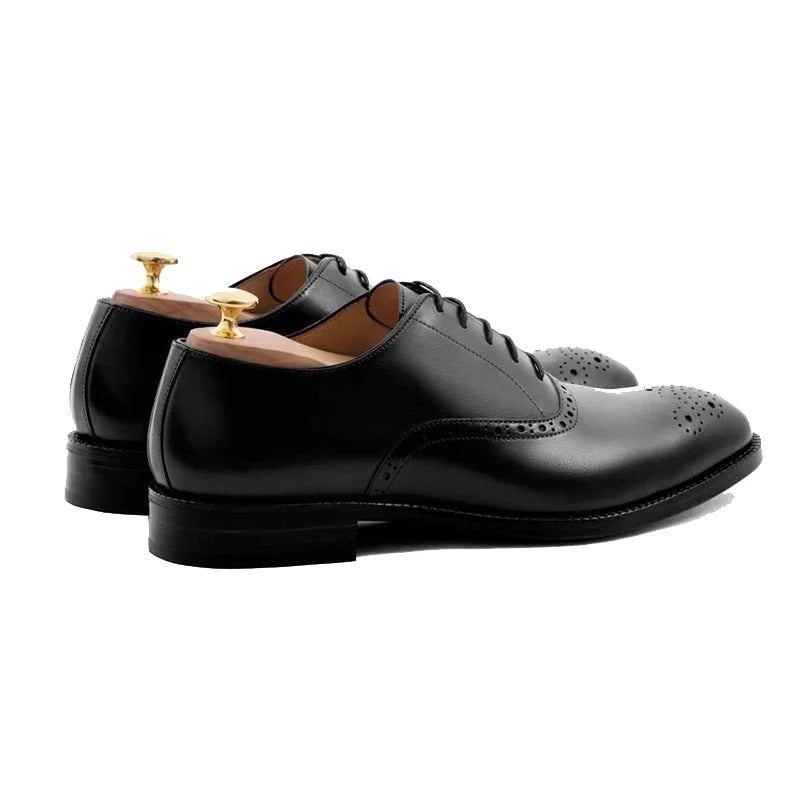 Oxford-stil Formelle Solide Businessschuhe Designer Beste Herrenschuhe Aus Echtem Leder - Schwarz