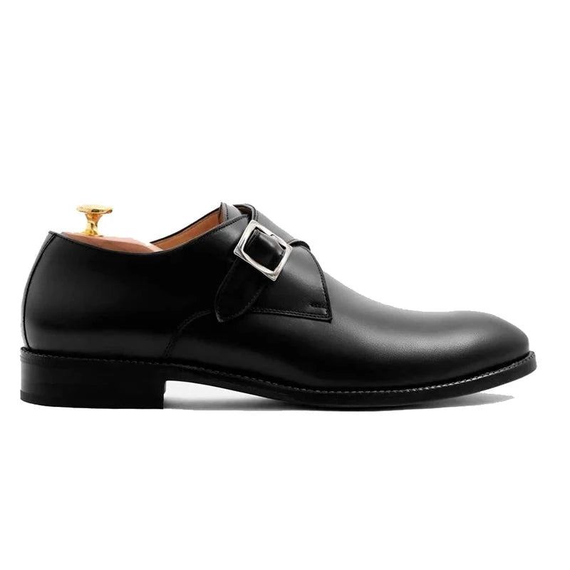 Schwarze Monk-strap-herrenschuhe Designer-hochzeitsschuhe Aus Echtem Leder Beste Handgefertigte Businessschuhe Für Männer - Schwarz